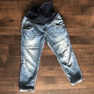 Distressed Maternity Capris - Size Medium